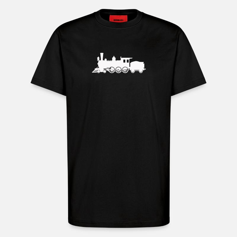 Dampflok Silhouette - T-Shirt - made by SPREAD - SOLID BLACK