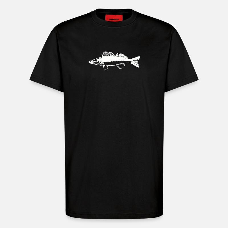 Poisson avec mouvement de l’eau - T-shirt bio décontracté fabriqué en UE - SOLID BLACK