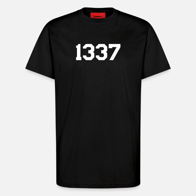 1337 – Conception de texte blanc - T-shirt bio décontracté fabriqué en UE - SOLID BLACK