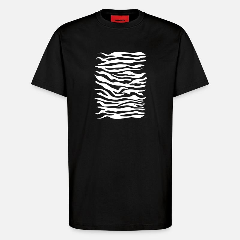 Zebra pattern white - T-Shirt - made by SPREAD - SOLID BLACK