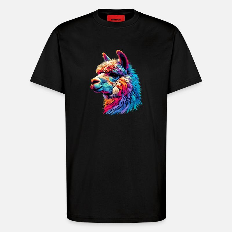 Alpaca - T-Shirt - made by SPREAD - SOLID BLACK