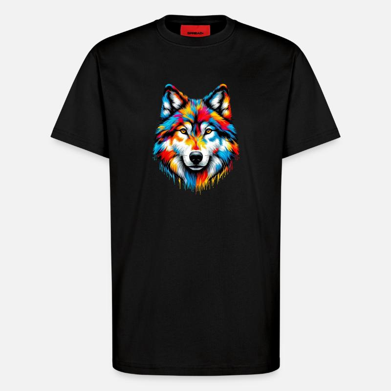 Wolf - T-Shirt - made by SPREAD - SOLID BLACK
