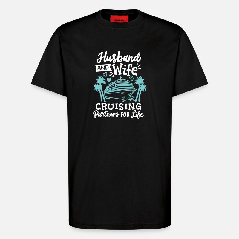 Ehemann Ehefrau Kreuzfahrt Urlaub - T-Shirt - made by SPREAD - SOLID BLACK