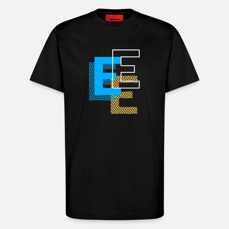 Conception E - T-shirt bio décontracté fabriqué en UE - SOLID BLACK