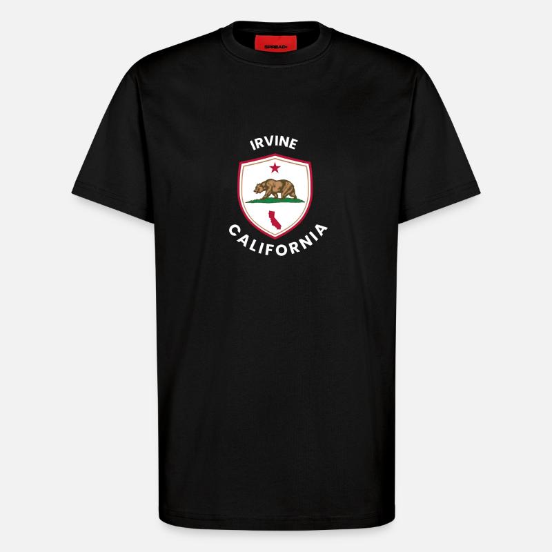 Irvine CA Bear Shield Emblem - T-Shirt - made by SPREAD - SOLID BLACK