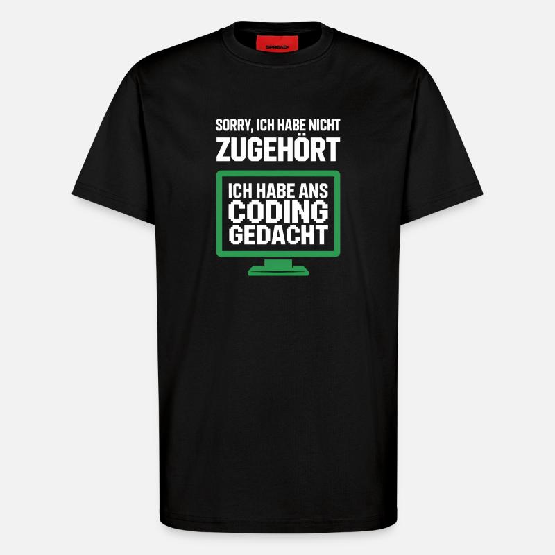 Affichage de la pensée de codage - T-shirt bio décontracté fabriqué en UE - SOLID BLACK