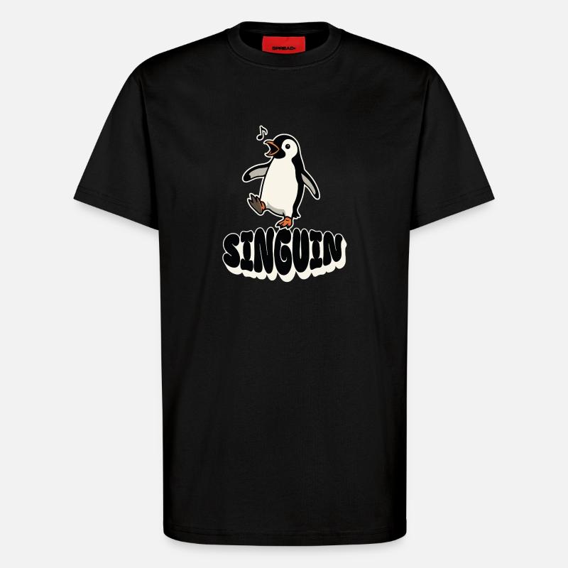 Singender Pinguin - Singuin - T-Shirt - made by SPREAD - SOLID BLACK