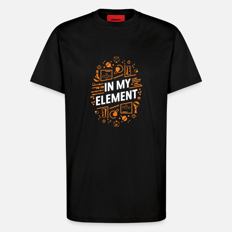 Chimiste Chimie Science Molécule d’atome - T-shirt bio décontracté fabriqué en UE - SOLID BLACK