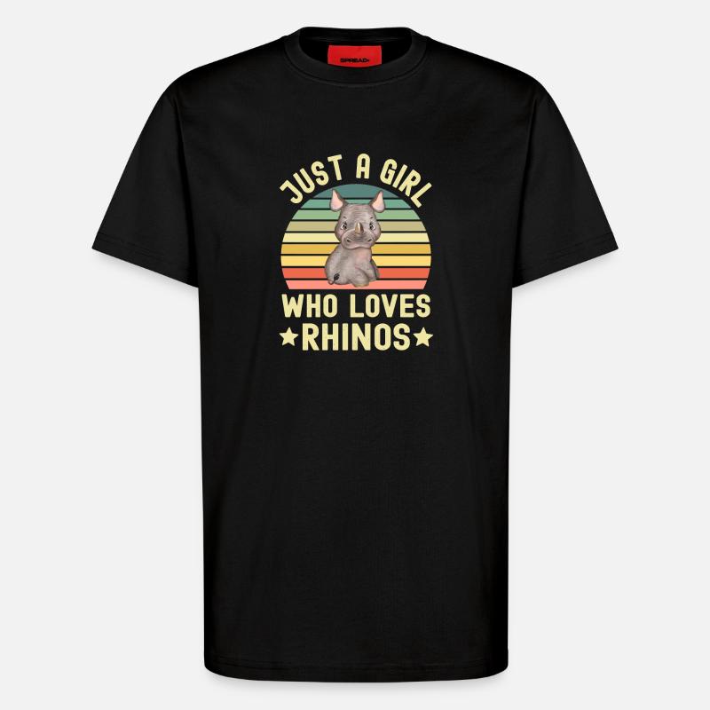 Nashorn Nashörner - T-Shirt - made by SPREAD - SOLID BLACK