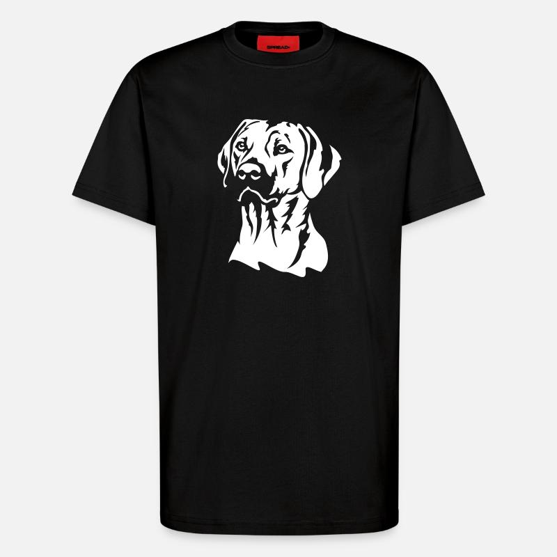 Rhodesian Ridgeback Head "Black Edition" - T-Shirt - made by SPREAD - SOLID BLACK