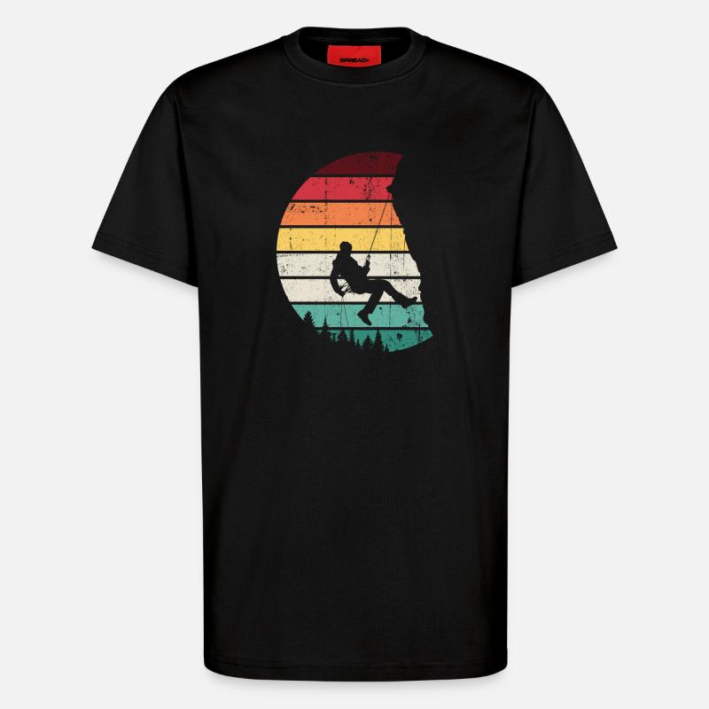Rainbow Horizon Swing Silhouette - T-Shirt - made by SPREAD - SOLID BLACK