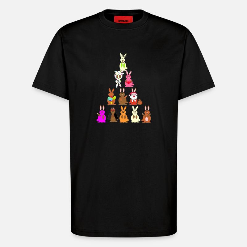 Witzige Kaninchen Comic bunt - T-Shirt - made by SPREAD - SOLID BLACK
