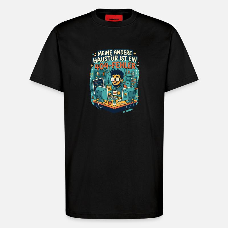 Programmierer 404 Fehler Humor - T-Shirt - made by SPREAD - SOLID BLACK