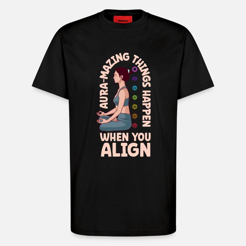 Aura Power - Chakra Alignment - T-Shirt - made by SPREAD - SOLID BLACK