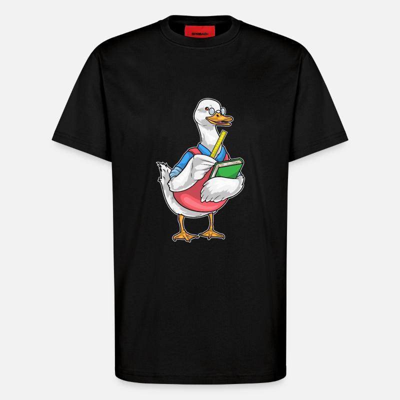 Duck Math Teacher Ruler - T-Shirt - made by SPREAD - SOLID BLACK