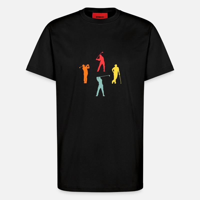 Golfspieler Evolution Golf - T-Shirt - made by SPREAD - SOLID BLACK