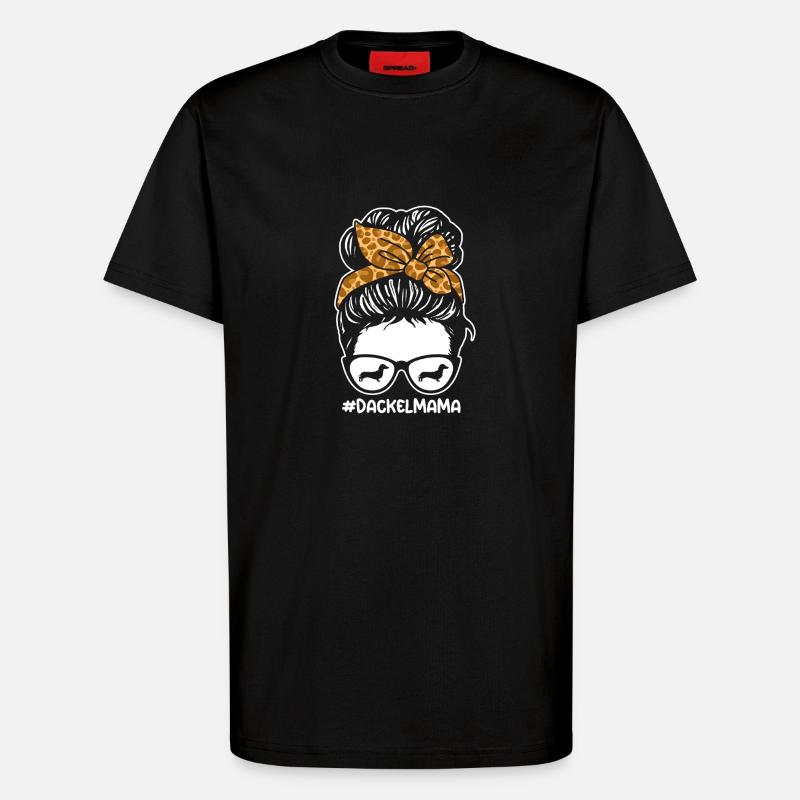 Mama Mutter Hund Dackel - T-Shirt - made by SPREAD - SOLID BLACK