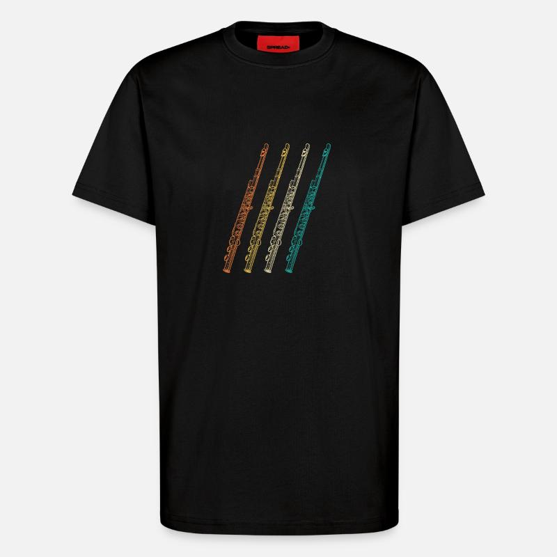 Flötist Evolution Querflöte - T-Shirt - made by SPREAD - SOLID BLACK
