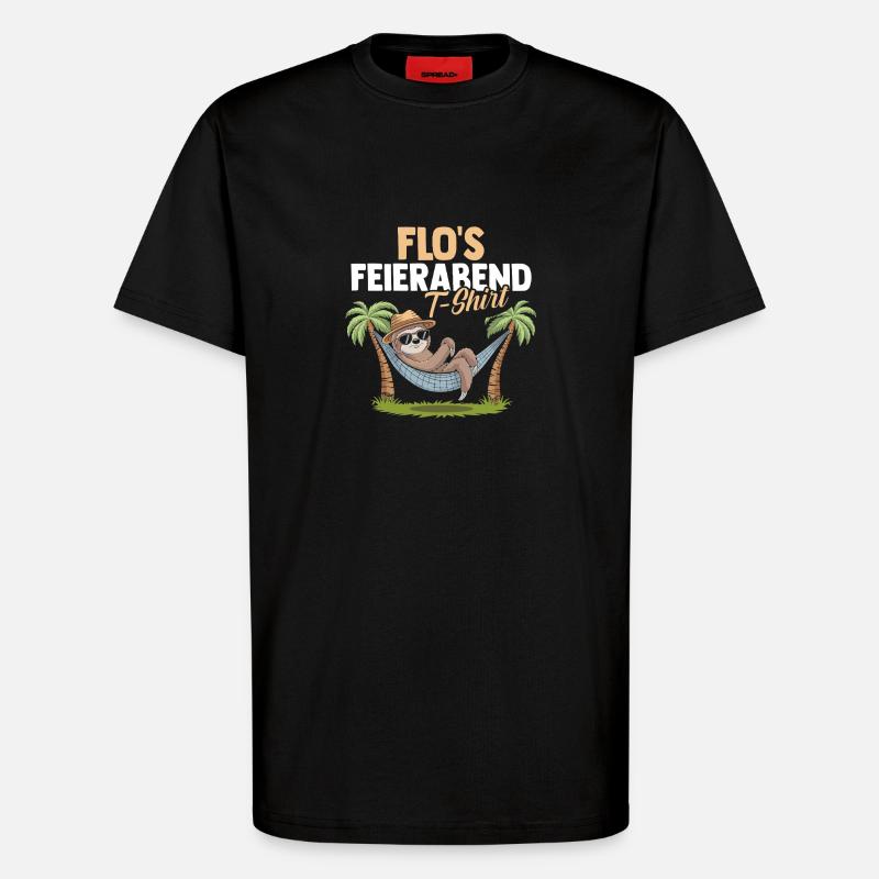 Faultier Florian - T-Shirt - made by SPREAD - SOLID BLACK