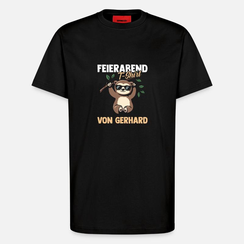 Faultier Gerhard - T-Shirt - made by SPREAD - SOLID BLACK