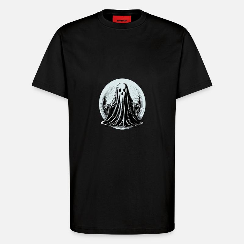 Awesome graphical ghost design - T-Shirt - made by SPREAD - SOLID BLACK