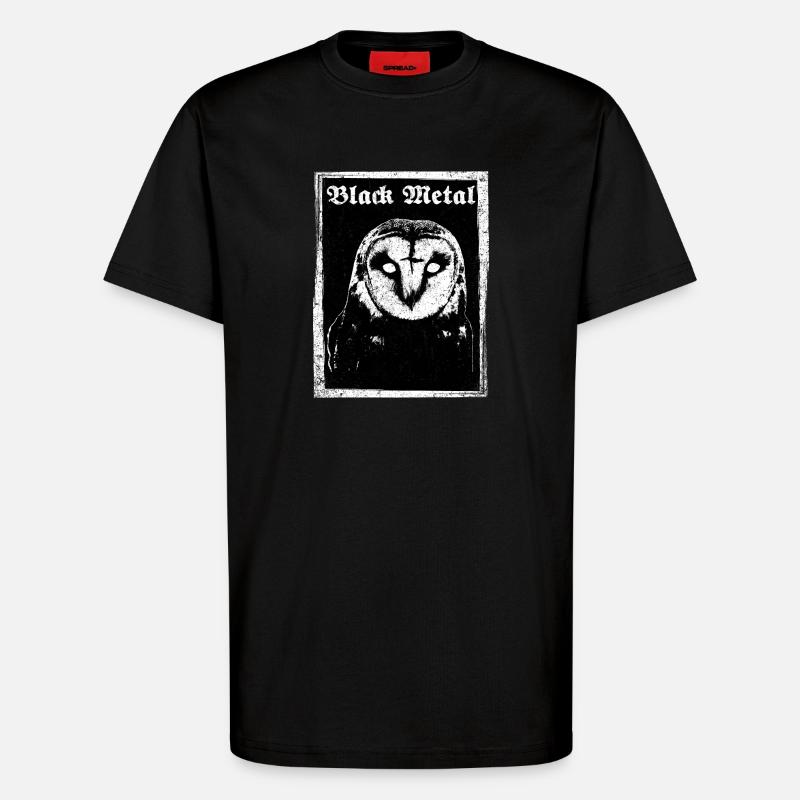 Black Metal Eule - T-Shirt - made by SPREAD - SOLID BLACK