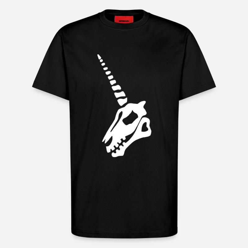weißer Einhornschädel - T-Shirt - made by SPREAD - SOLID BLACK