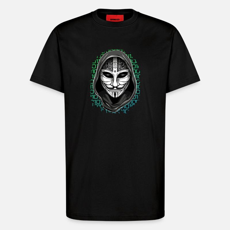 Anonymous Hacker - T-Shirt - made by SPREAD - SOLID BLACK