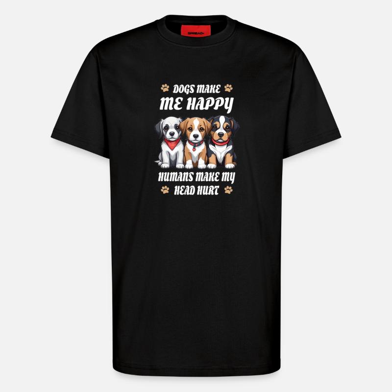 Hunde machen mich Glücklich... - T-Shirt - made by SPREAD - SOLID BLACK