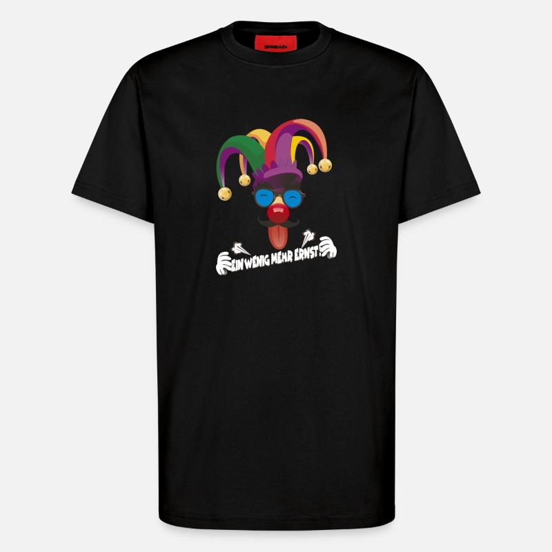 Bunter Jester mit Gläsern - T-Shirt - made by SPREAD - SOLID BLACK