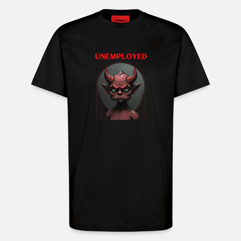 Unemployed devil - T-Shirt - made by SPREAD - SOLID BLACK