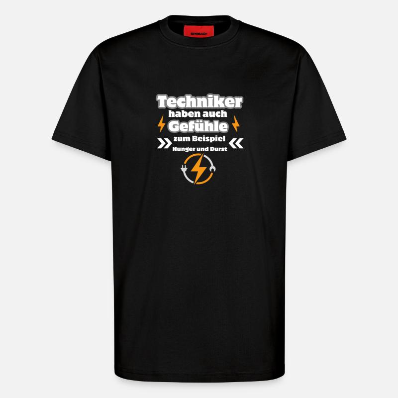 Techniker Gefühle - T-Shirt - made by SPREAD - SOLID BLACK