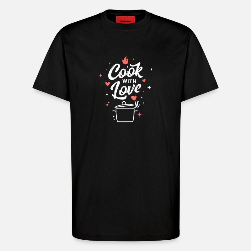Kochen mit Liebe - T-Shirt - made by SPREAD - SOLID BLACK