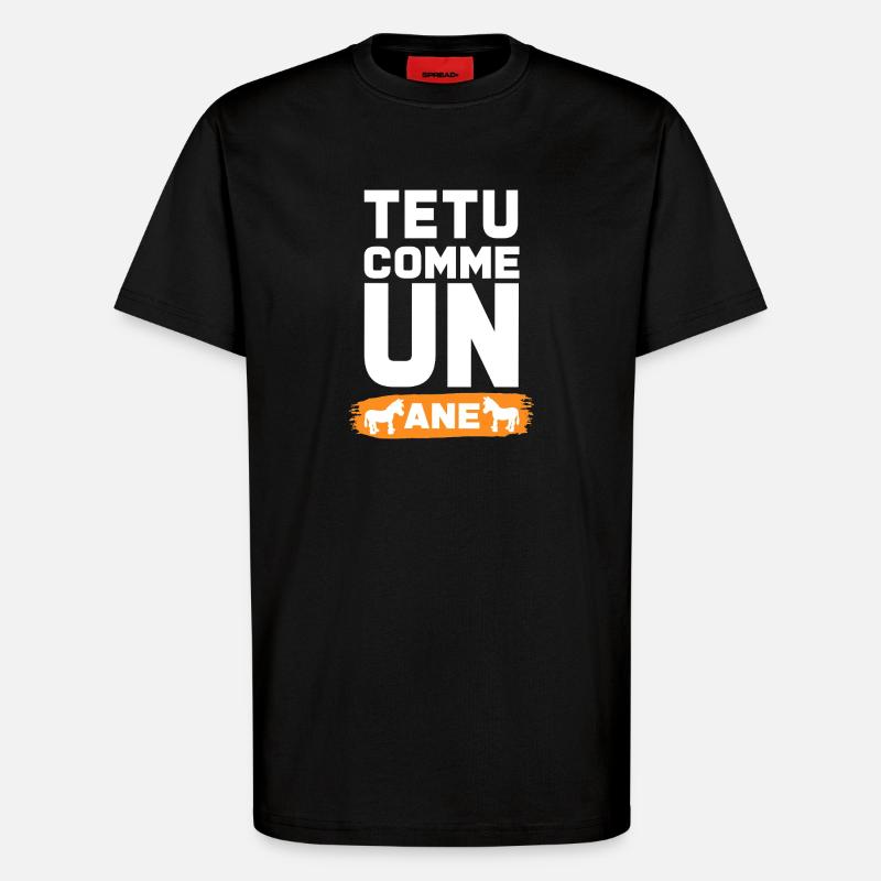 TEXTOU COMME UN ANE - T-shirt bio décontracté fabriqué en UE - SOLID BLACK