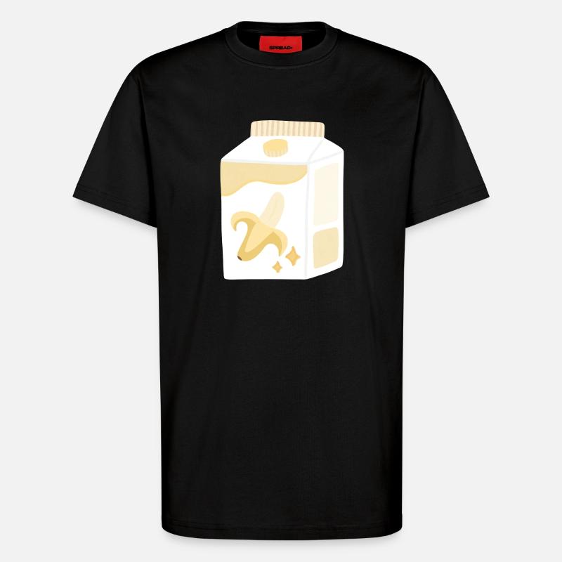 Bananenmilch Karton - T-Shirt - made by SPREAD - SOLID BLACK