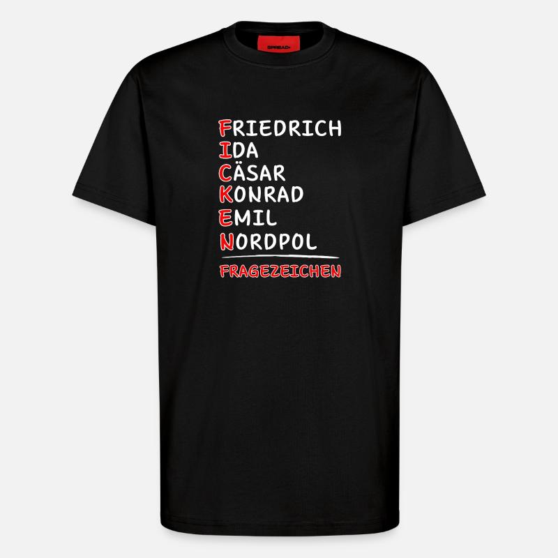Funkalphabet-Friedrich Ida Caesar Kaufmann Emil... - T-Shirt - made by SPREAD - SOLID BLACK