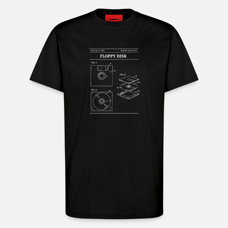 Retro-Disketten-Bauplan - T-Shirt - made by SPREAD - SOLID BLACK