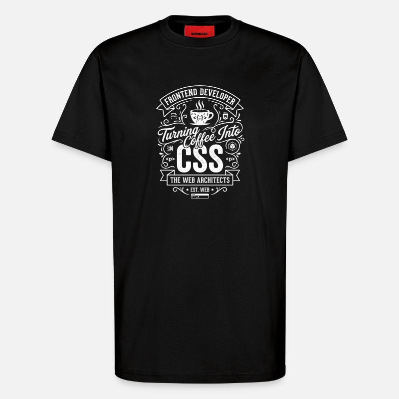 Frontend Coffee CSS Tee - T-Shirt - made by SPREAD - SOLID BLACK