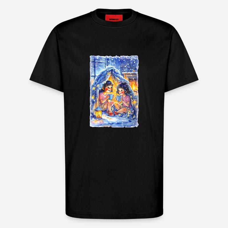 Bau einer Deckenfestung - T-Shirt - made by SPREAD - SOLID BLACK