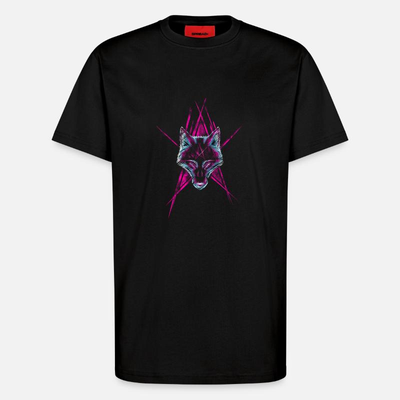 Wolf Star - T-Shirt - made by SPREAD - SOLID BLACK