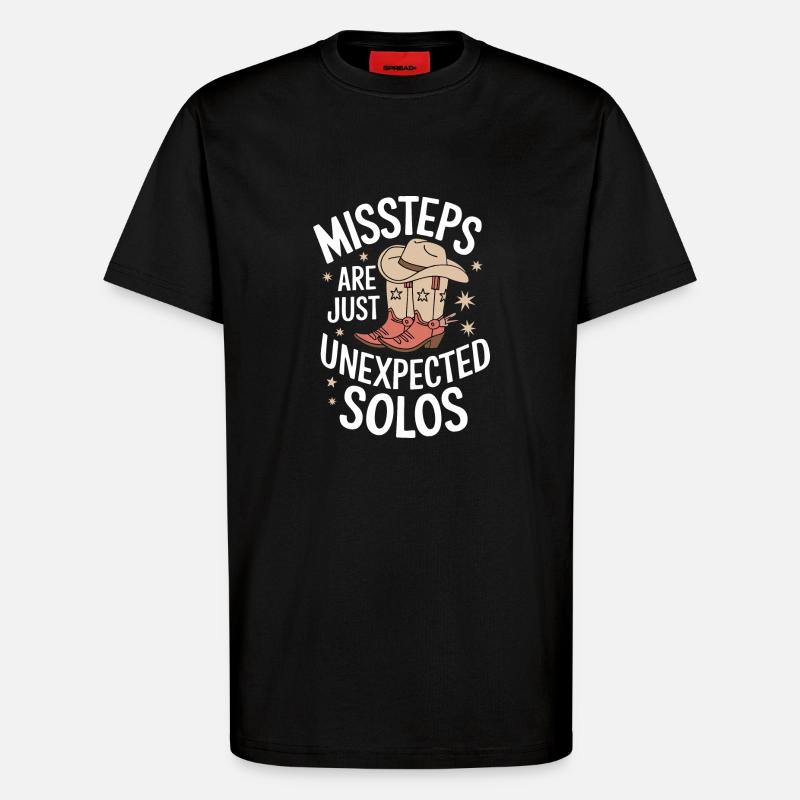 Line Dancing Dancing Dancers - T-Shirt - made by SPREAD - SOLID BLACK