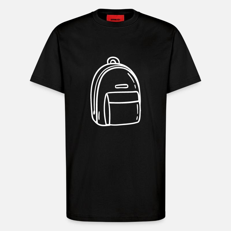 Rucksack Hand gezeichnet - T-Shirt - made by SPREAD - SOLID BLACK