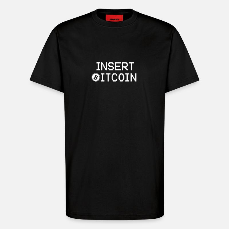 Introduce Bitcoin here - T-Shirt - made by SPREAD - SOLID BLACK