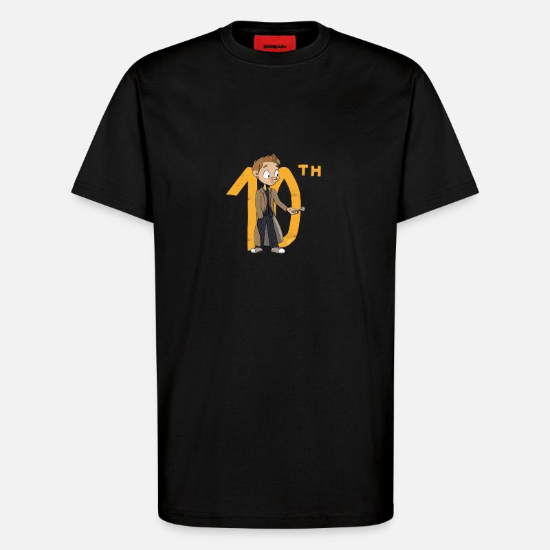 Der 10. Doktor, Chibi-Version - T-Shirt - made by SPREAD - SOLID BLACK
