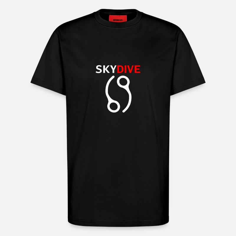 Skydive Pin 69 White - T-Shirt - made by SPREAD - SOLID BLACK