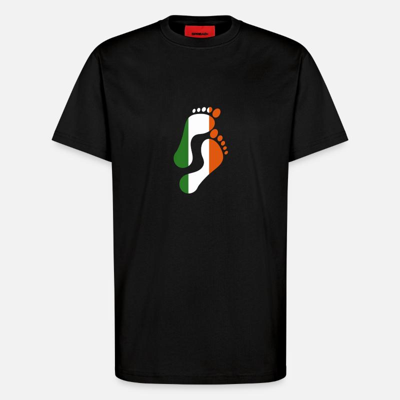 Irlande Empreinte drapeau - T-shirt bio décontracté fabriqué en UE - SOLID BLACK