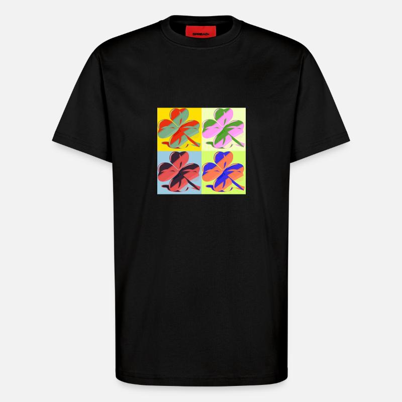 Kleeblatt - T-Shirt - made by SPREAD - SOLID BLACK
