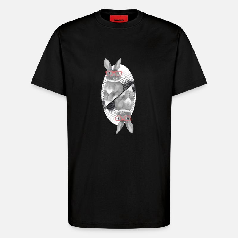 Zwei Hipster Hasen - T-Shirt - made by SPREAD - SOLID BLACK