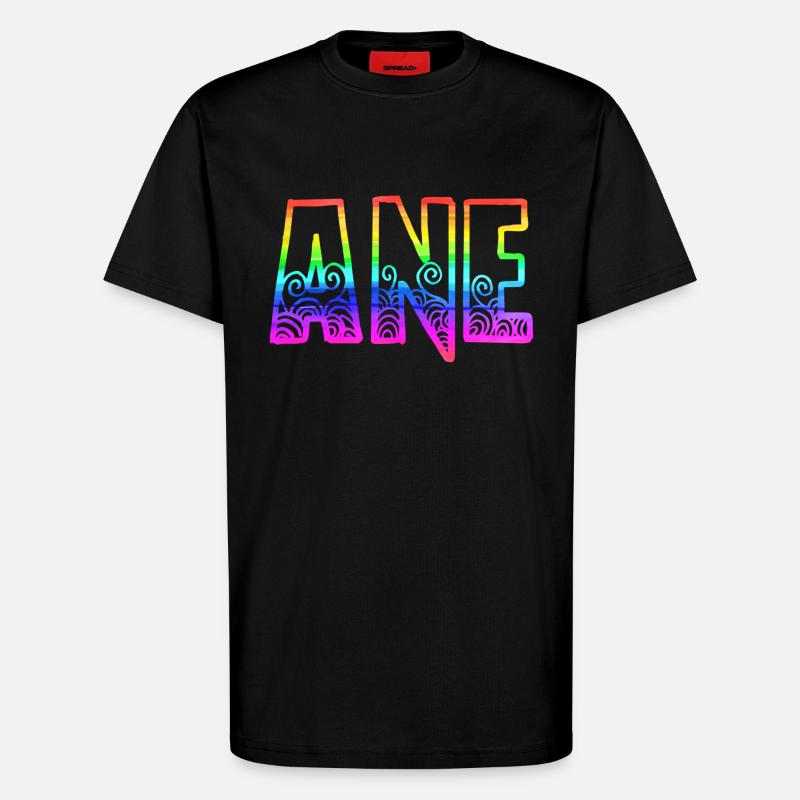 ane rs regenbogen - T-Shirt - made by SPREAD - SOLID BLACK