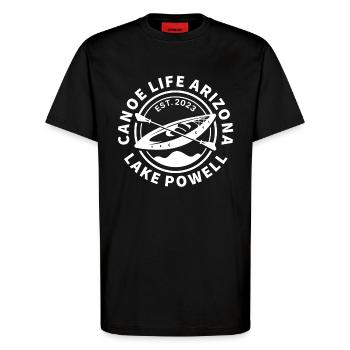 Canoe Life Arizona Design white - T-Shirt - made by SPREAD - SOLID BLACK - Front - Alina (178cm) & Michal (187cm)